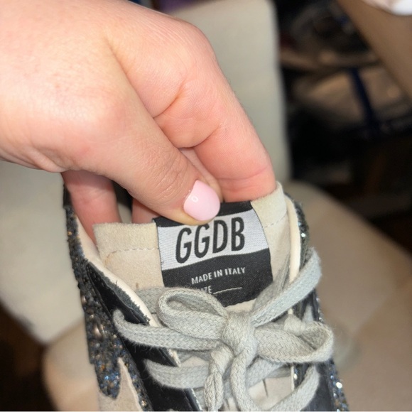 Golden Goose Superstar in Silver Black Glitter Platform Leather Sneakers - Picture 11 of 12